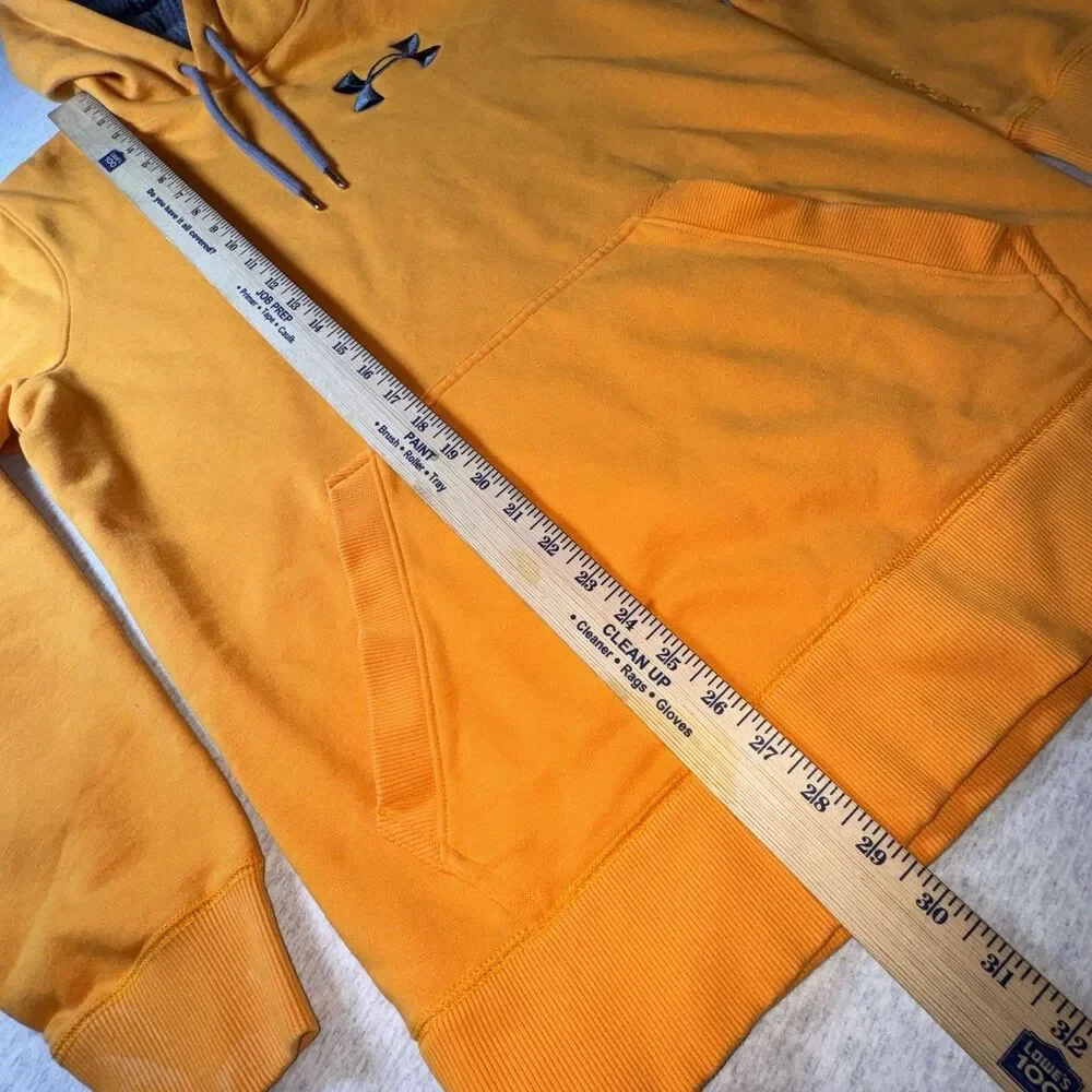 Mens Under Armour UA Storm Size Med Orange Loose Fit Pullover Hoodie Sweatshirt